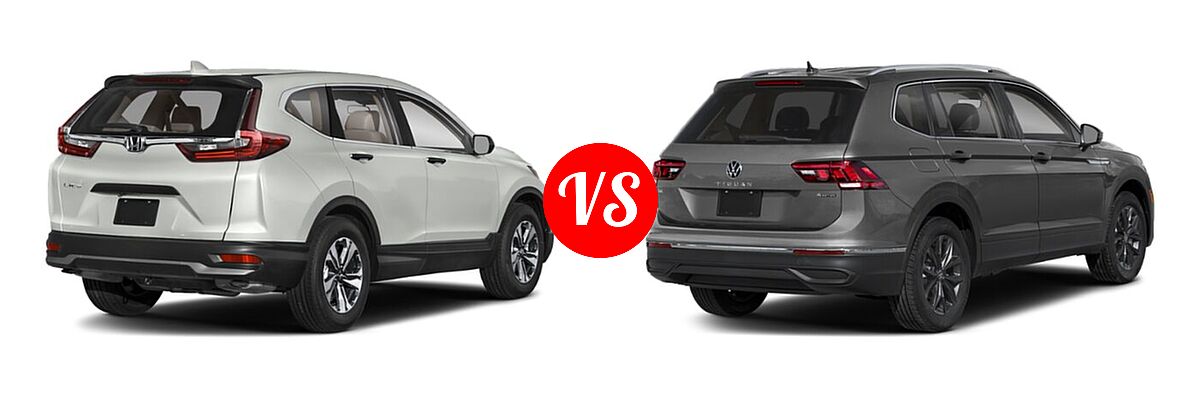 2022 Honda CR-V SUV LX vs. 2022 Volkswagen Tiguan SUV SE - Rear Right Comparison