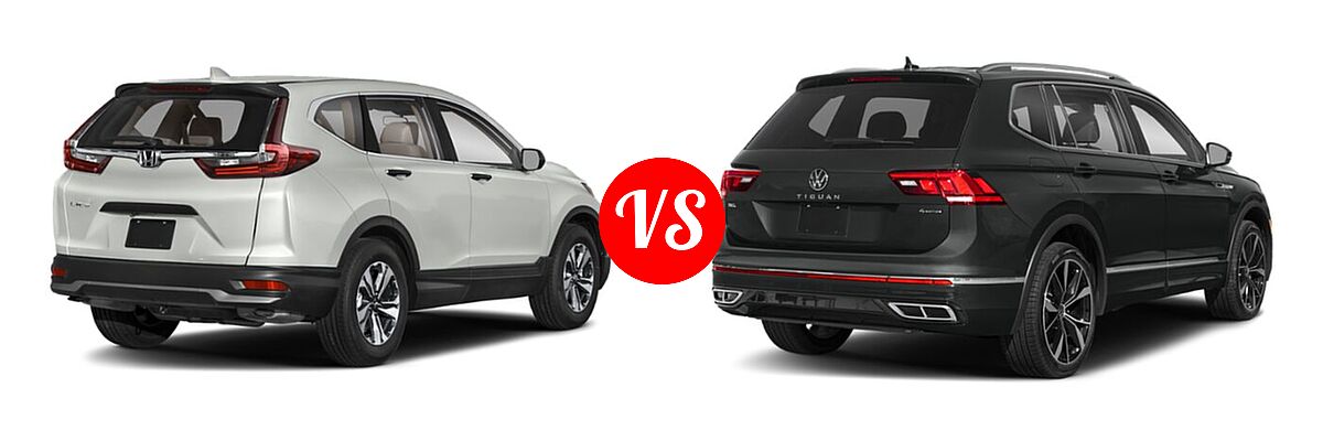 2022 Honda CR-V SUV LX vs. 2022 Volkswagen Tiguan SUV SEL R-Line - Rear Right Comparison