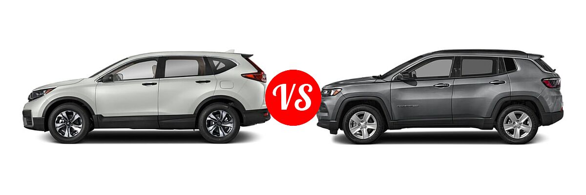 2022 Honda CR-V SUV LX vs. 2022 Jeep Compass SUV (RED) Edition / High Altitude / Latitude / Latitude Lux / Limited / Sport / Trailhawk - Side Comparison