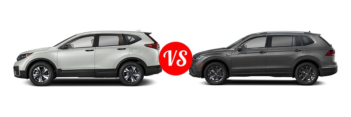 2022 Honda CR-V SUV LX vs. 2022 Volkswagen Tiguan SUV SE - Side Comparison