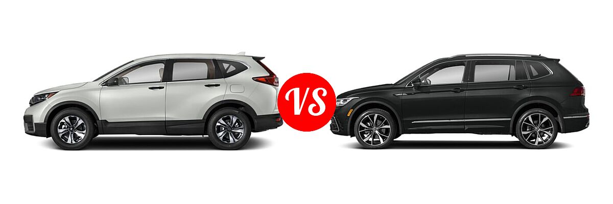 2022 Honda CR-V SUV LX vs. 2022 Volkswagen Tiguan SUV SEL R-Line - Side Comparison