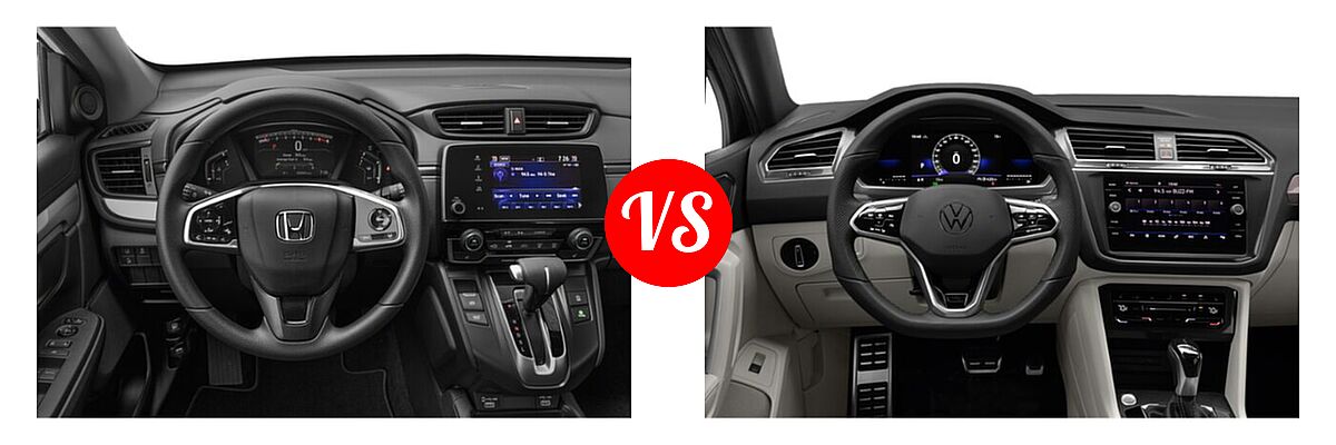 2022 Honda CR-V SUV Special Edition vs. 2022 Volkswagen Tiguan SUV SE R-Line Black - Dashboard Comparison