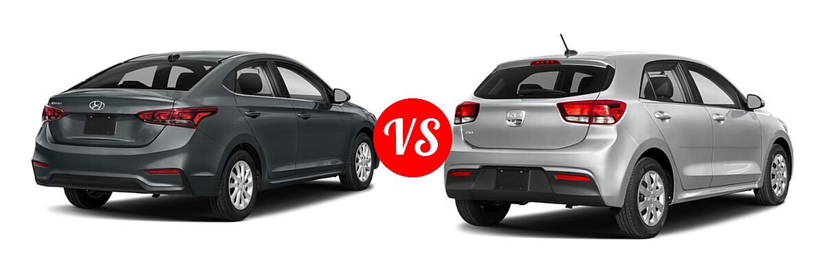 2022 Hyundai Accent Sedan SEL vs. 2022 Kia Rio Sedan LX - Rear Right Comparison