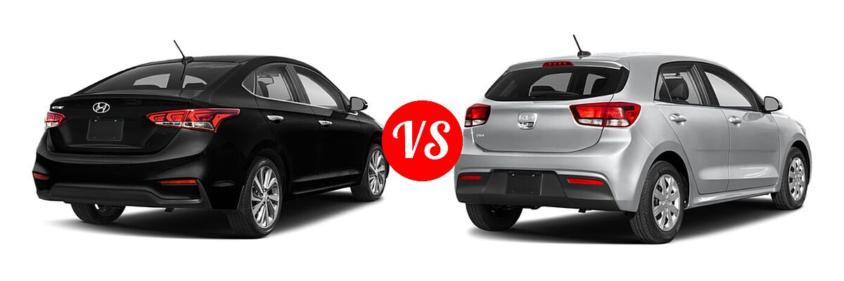 2022 Hyundai Accent Sedan Limited vs. 2022 Kia Rio Sedan LX - Rear Right Comparison