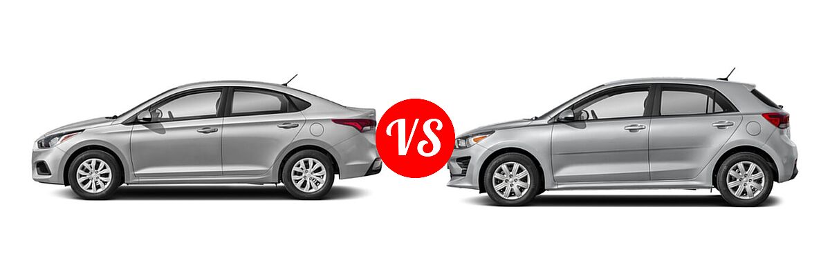 2022 Hyundai Accent Sedan SE vs. 2022 Kia Rio Sedan LX - Side Comparison