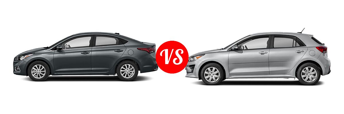 2022 Hyundai Accent Sedan SEL vs. 2022 Kia Rio Sedan LX - Side Comparison