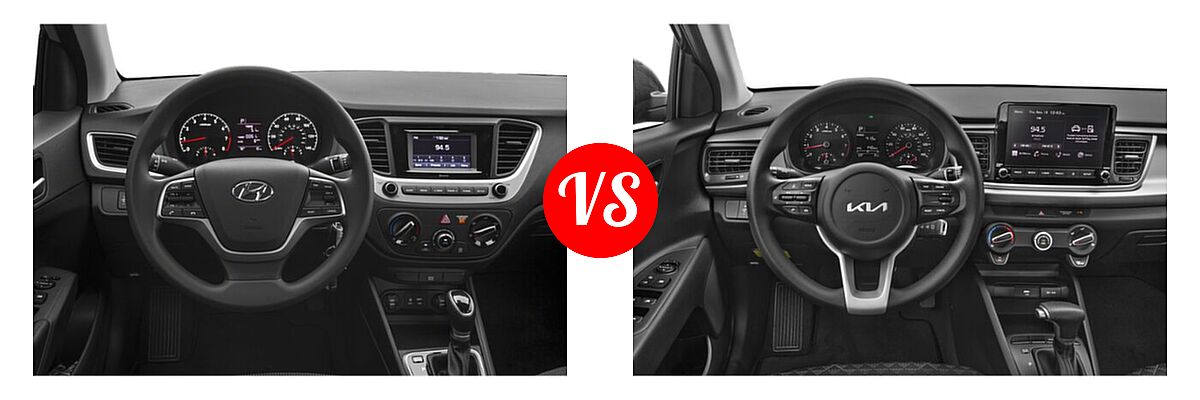 2022 Hyundai Accent Sedan SE vs. 2022 Kia Rio Sedan S - Dashboard Comparison