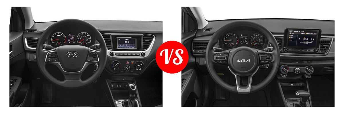 2022 Hyundai Accent Sedan SE vs. 2022 Kia Rio Sedan LX - Dashboard Comparison