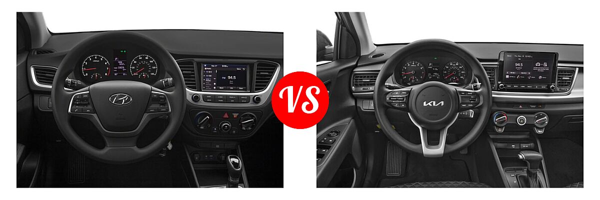 2022 Hyundai Accent Sedan SEL vs. 2022 Kia Rio Sedan S - Dashboard Comparison