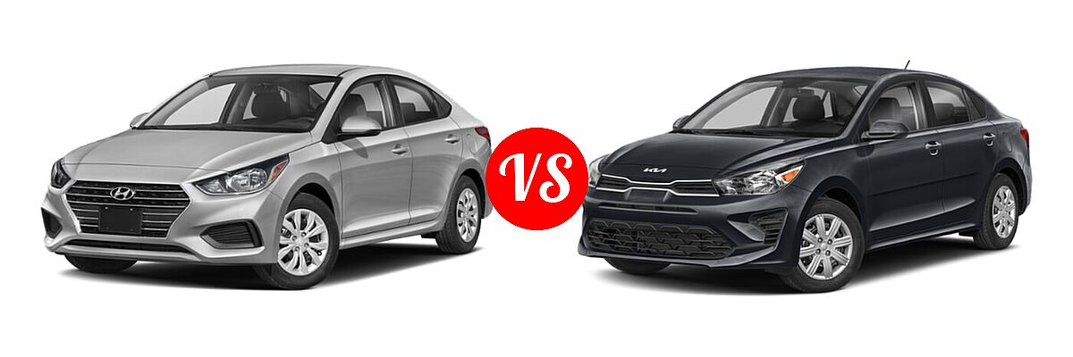 2022 Hyundai Accent Sedan SE vs. 2022 Kia Rio Sedan S - Front Left Comparison