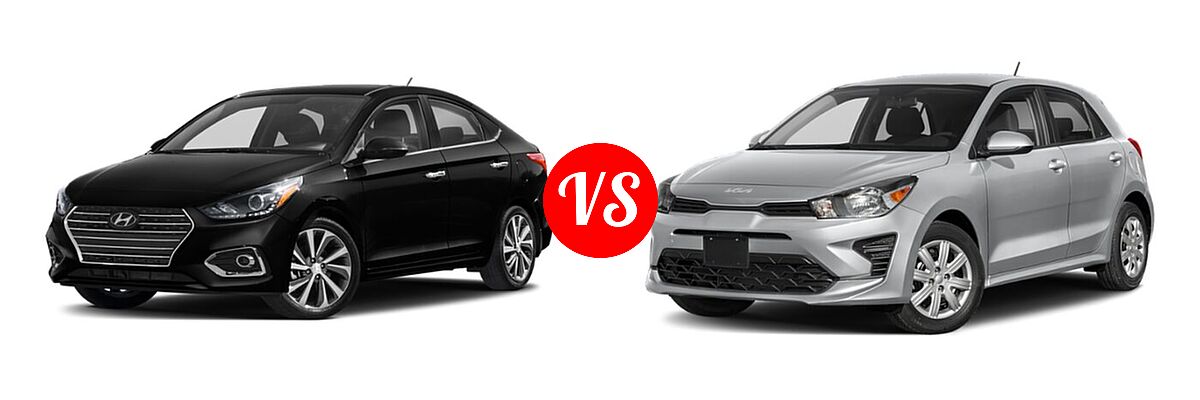 2022 Hyundai Accent Sedan Limited vs. 2022 Kia Rio Sedan LX - Front Left Comparison