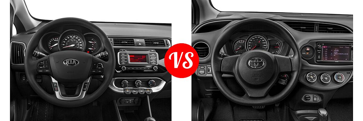 2016 Kia Rio Hatchback EX / LX / SX vs. 2016 Toyota Yaris Hatchback L / LE - Dashboard Comparison