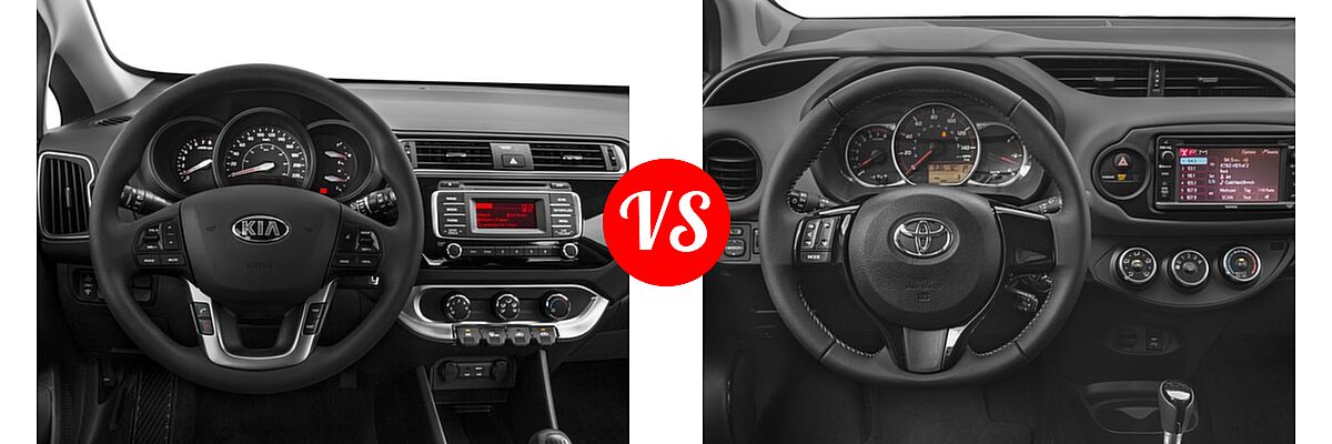 2016 Kia Rio Hatchback EX / LX / SX vs. 2016 Toyota Yaris Hatchback SE - Dashboard Comparison