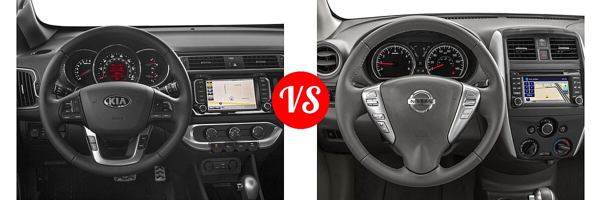 2016 Kia Rio Sedan SX vs. 2016 Nissan Versa Sedan SL - Dashboard Comparison