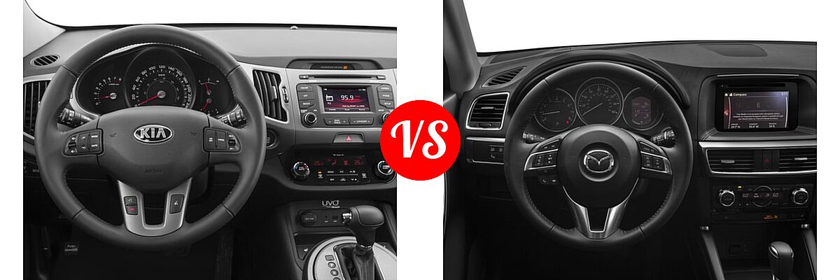 2016 Kia Sportage SUV EX / LX / SX vs. 2016 Mazda CX-5 SUV Grand Touring - Dashboard Comparison