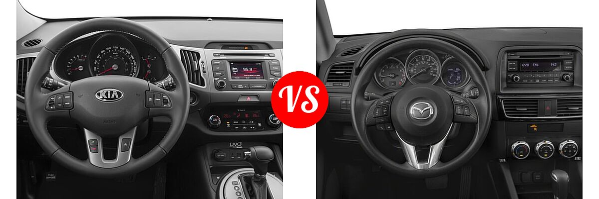 2016 Kia Sportage SUV EX / LX / SX vs. 2016 Mazda CX-5 SUV Sport - Dashboard Comparison