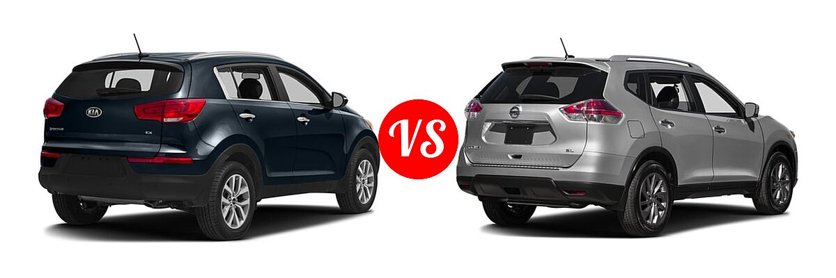 2016 Kia Sportage SUV EX / LX / SX vs. 2016 Nissan Rogue SUV SL - Rear Right Comparison