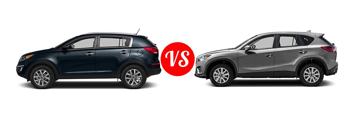 2016 Kia Sportage SUV EX / LX / SX vs. 2016 Mazda CX-5 SUV Touring - Side Comparison