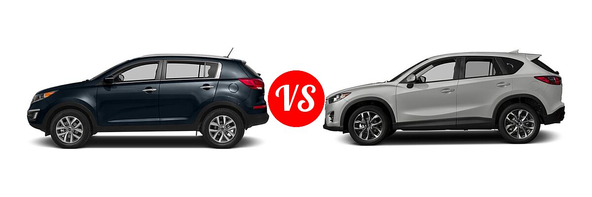 2016 Kia Sportage SUV EX / LX / SX vs. 2016 Mazda CX-5 SUV Grand Touring - Side Comparison