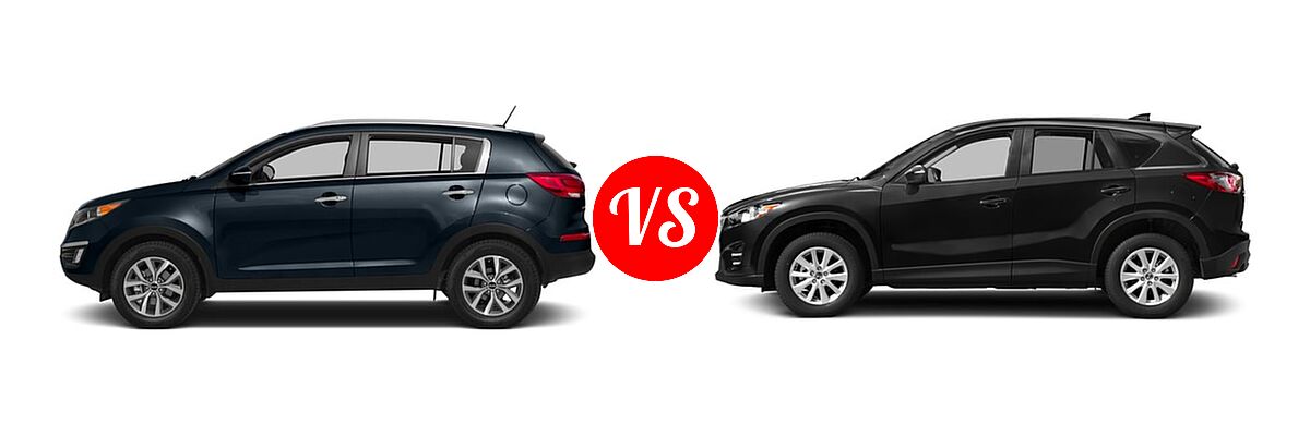 2016 Kia Sportage SUV EX / LX / SX vs. 2016 Mazda CX-5 SUV Sport - Side Comparison