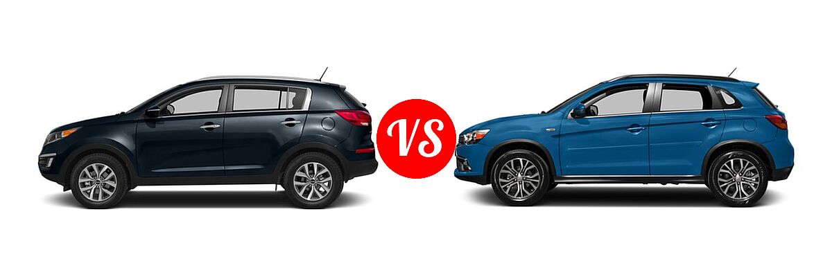 2016 Kia Sportage SUV EX / LX / SX vs. 2016 Mitsubishi Outlander Sport SUV 2.4 SEL - Side Comparison