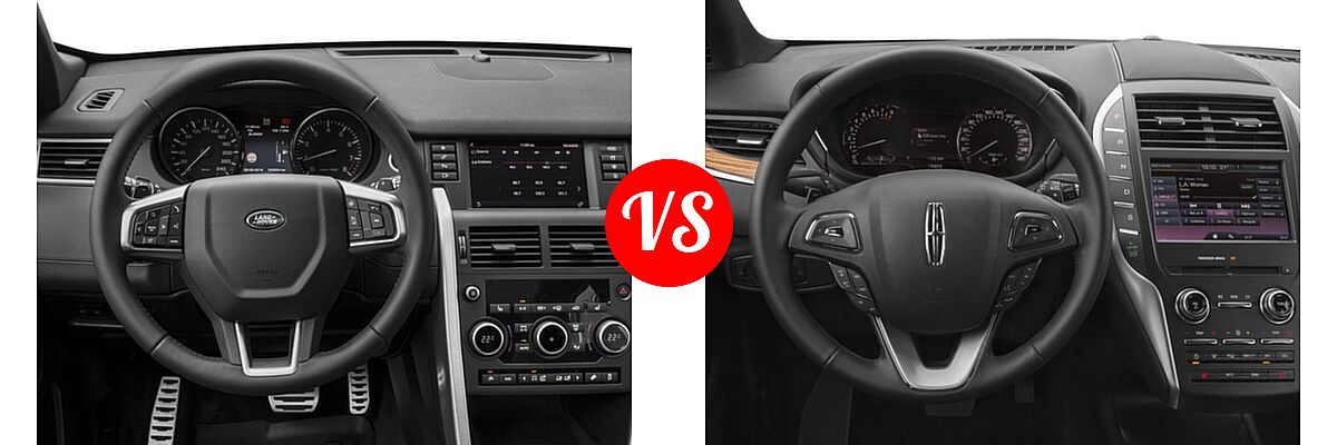 2016 Land Rover Discovery Sport SUV HSE / HSE LUX / SE vs. 2016 Lincoln MKC SUV Black Label / Reserve / Select - Dashboard Comparison