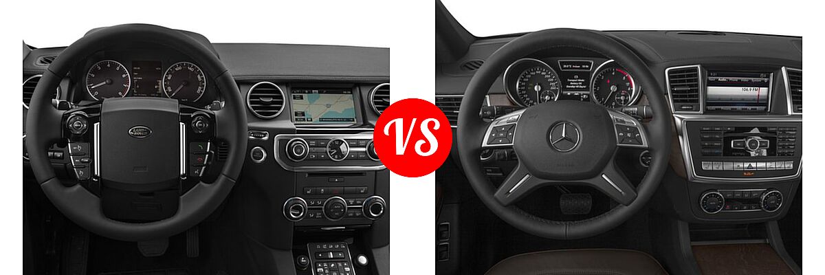 2016 Land Rover LR4 SUV HSE / HSE LUX vs. 2016 Mercedes-Benz GL-Class SUV Diesel GL 350 BlueTEC - Dashboard Comparison
