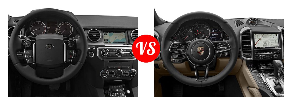 2016 Land Rover LR4 SUV HSE / HSE LUX vs. 2016 Porsche Cayenne SUV Diesel Diesel - Dashboard Comparison
