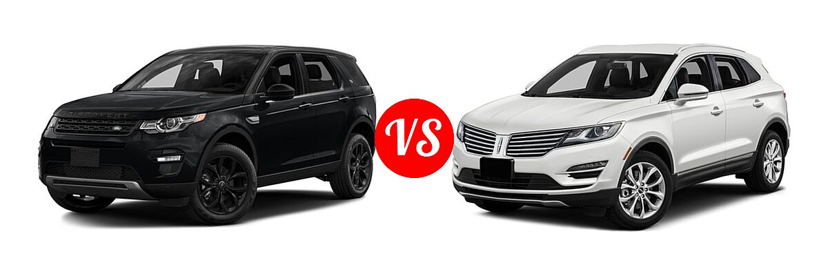 2016 Land Rover Discovery Sport SUV HSE / HSE LUX / SE vs. 2016 Lincoln MKC SUV Black Label / Reserve / Select - Front Left Comparison