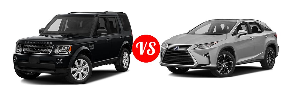 2016 Land Rover LR4 SUV HSE / HSE LUX vs. 2016 Lexus RX 450h SUV AWD 4dr / FWD 4dr - Front Left Comparison