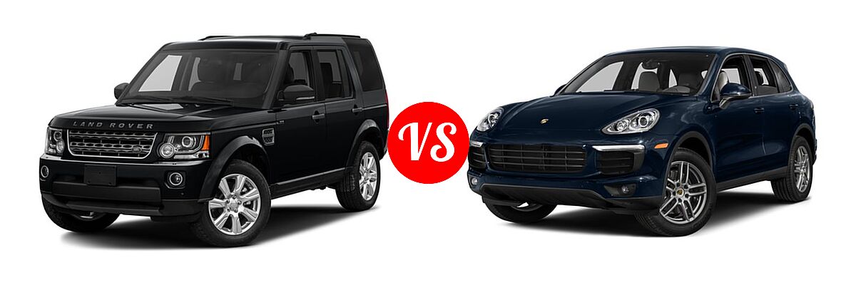 2016 Land Rover LR4 SUV HSE / HSE LUX vs. 2016 Porsche Cayenne SUV Diesel Diesel - Front Left Comparison