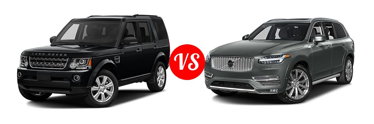 2016 Land Rover LR4 SUV HSE / HSE LUX vs. 2016 Volvo XC90 SUV T6 First Edition / T6 Inscription / T6 Momentum - Front Left Comparison