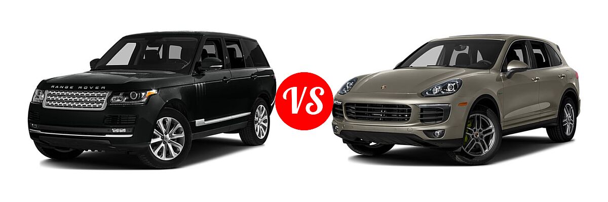 2016 Land Rover Range Rover SUV Diesel Diesel HSE vs. 2016 Porsche Cayenne SUV Hybrid S E-Hybrid - Front Left Comparison