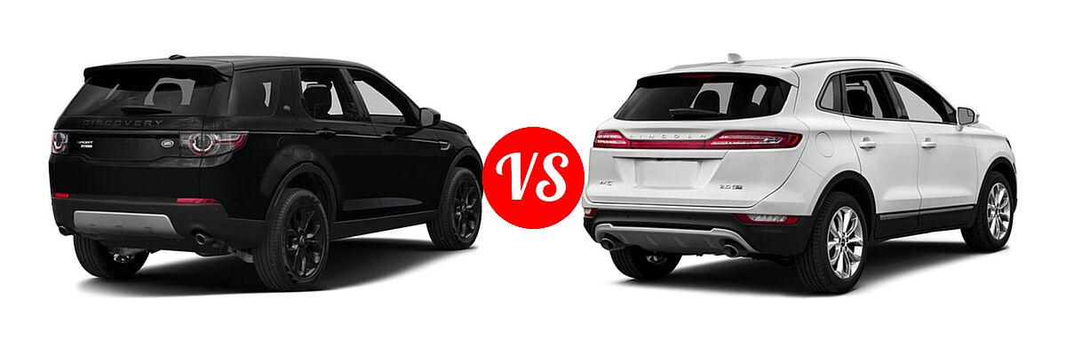 2016 Land Rover Discovery Sport SUV HSE / HSE LUX / SE vs. 2016 Lincoln MKC SUV Black Label / Reserve / Select - Rear Right Comparison