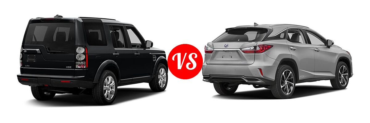 2016 Land Rover LR4 SUV HSE / HSE LUX vs. 2016 Lexus RX 450h SUV AWD 4dr / FWD 4dr - Rear Right Comparison