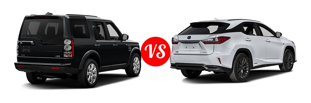 2016 Land Rover LR4 SUV HSE / HSE LUX vs. 2016 Lexus RX 450h SUV F Sport - Rear Right Comparison