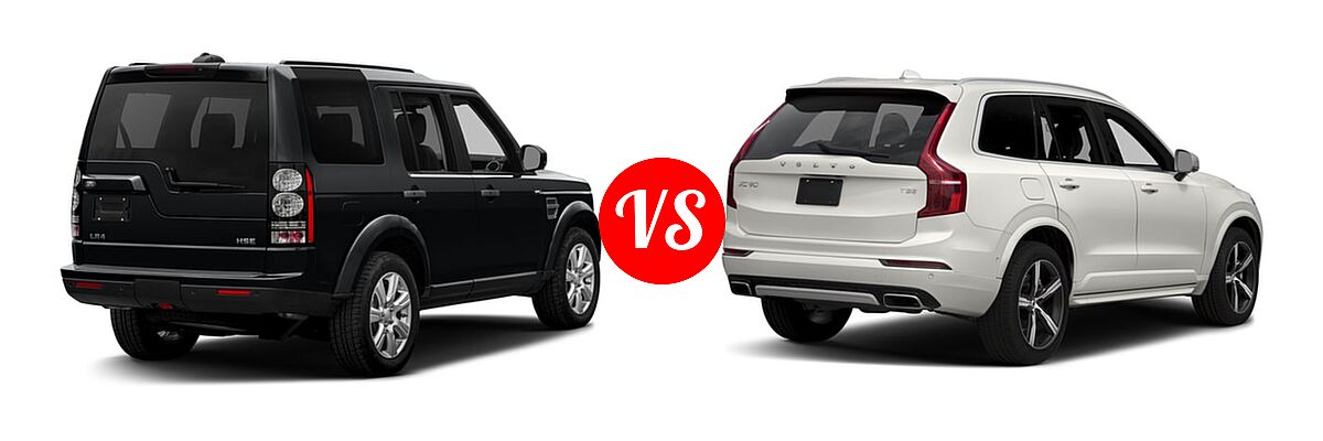 2016 Land Rover LR4 SUV HSE / HSE LUX vs. 2016 Volvo XC90 SUV T5 R-Design / T6 R-Design - Rear Right Comparison