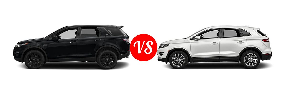 2016 Land Rover Discovery Sport SUV HSE / HSE LUX / SE vs. 2016 Lincoln MKC SUV Black Label / Reserve / Select - Side Comparison