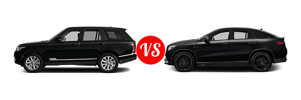 2016 Land Rover Range Rover SUV HSE vs. 2016 Mercedes-Benz GLE-Class AMG GLE 63 S 4MATIC SUV AMG GLE 63 S - Side Comparison