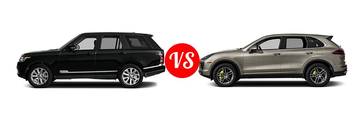 2016 Land Rover Range Rover SUV Diesel Diesel HSE vs. 2016 Porsche Cayenne SUV Hybrid S E-Hybrid - Side Comparison