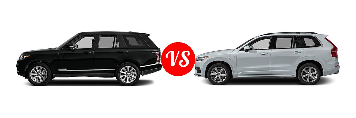 2016 Land Rover Range Rover SUV Diesel Diesel HSE vs. 2016 Volvo XC90 SUV Hybrid T8 Inscription / T8 Momentum / T8 R-Design - Side Comparison