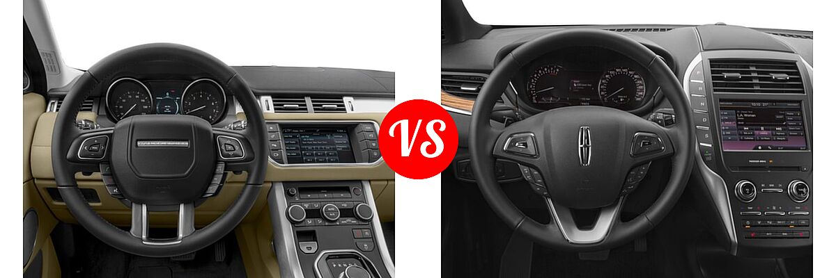2016 Land Rover Range Rover Evoque SUV HSE Dynamic / SE Premium vs. 2016 Lincoln MKC SUV Black Label / Reserve / Select - Dashboard Comparison