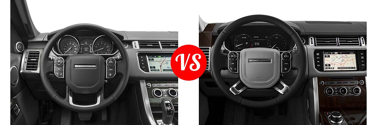 2016 Land Rover Range Rover Sport SVR SUV V8 SVR vs. 2016 Land Rover Range Rover SUV HSE - Dashboard Comparison