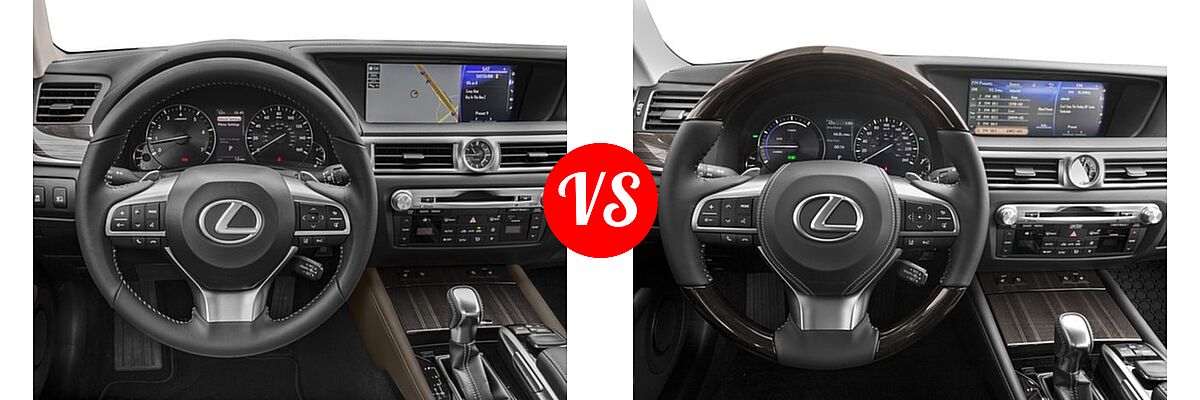 2016 Lexus GS 350 Sedan 4dr Sdn AWD / 4dr Sdn RWD vs. 2016 Lexus GS 450h Sedan Hybrid - Dashboard Comparison