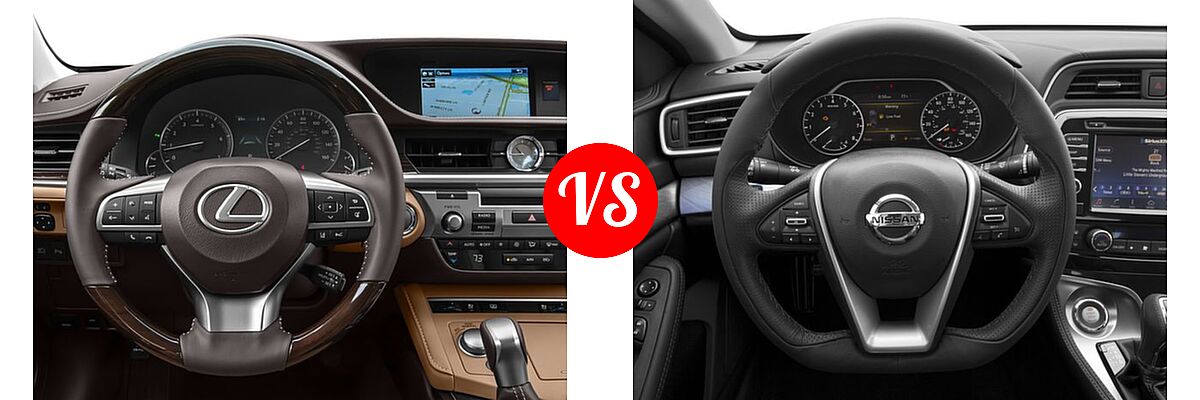 2016 Lexus ES 350 Sedan 4dr Sdn vs. 2016 Nissan Maxima Sedan 3.5 S / 3.5 SV - Dashboard Comparison