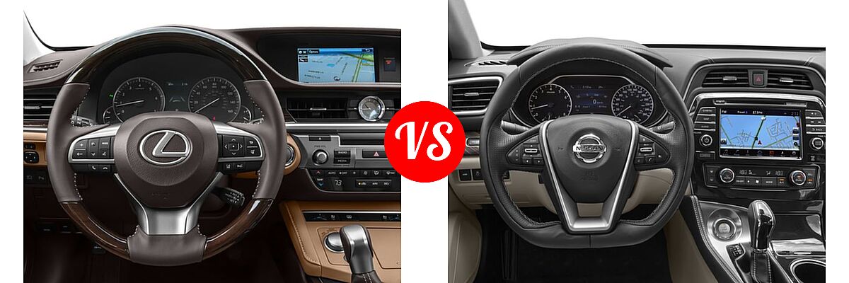 2016 Lexus ES 350 Sedan 4dr Sdn vs. 2016 Nissan Maxima Sedan 3.5 Platinum / 3.5 SL / 3.5 SR - Dashboard Comparison