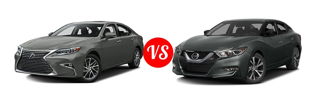 2016 Lexus ES 350 Sedan 4dr Sdn vs. 2016 Nissan Maxima Sedan 3.5 S / 3.5 SV - Front Left Comparison