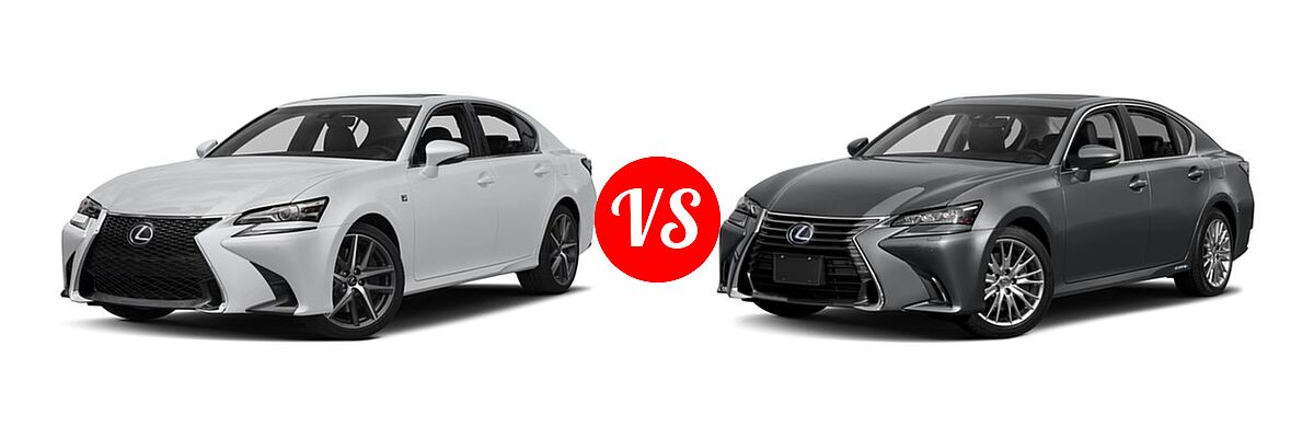 2016 Lexus GS 350 Sedan F Sport vs. 2016 Lexus GS 450h Sedan Hybrid - Front Left Comparison