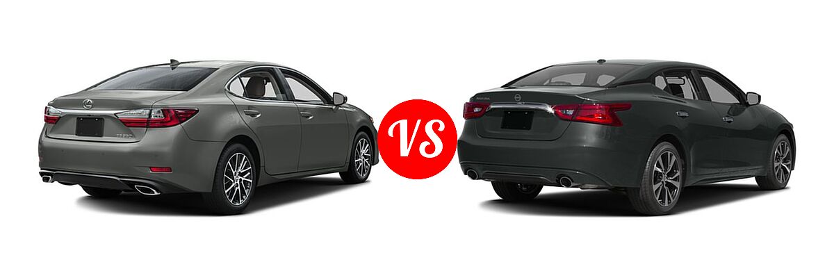 2016 Lexus ES 350 Sedan 4dr Sdn vs. 2016 Nissan Maxima Sedan 3.5 S / 3.5 SV - Rear Right Comparison