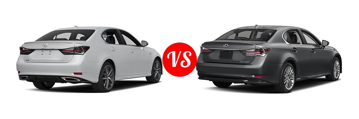 2016 Lexus GS 350 Sedan F Sport vs. 2016 Lexus GS 450h Sedan Hybrid - Rear Right Comparison